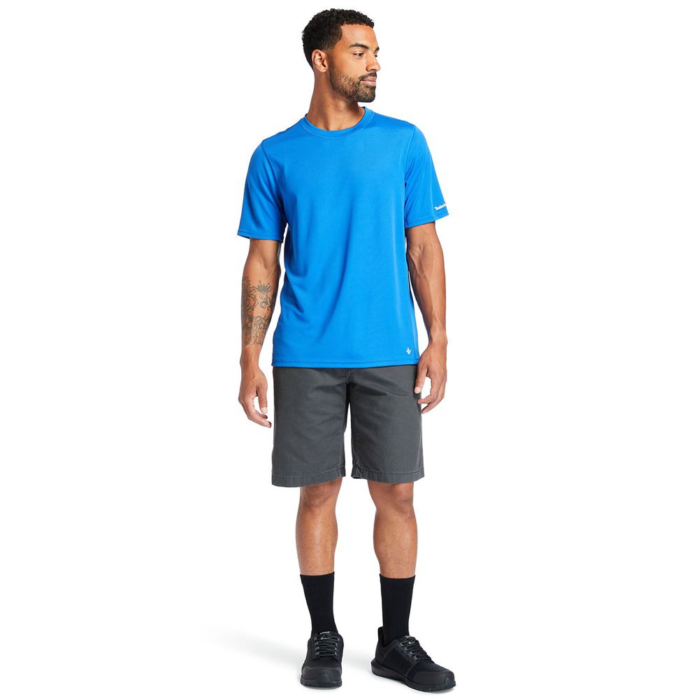 Timberland Mens T-Shirts PRO® Wicking Good Short-Sleeve - Blue - India US5481793